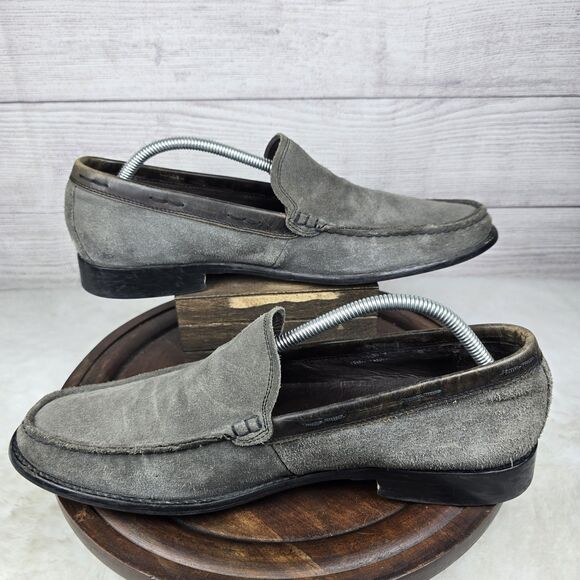 John Varvatos USA Slip On Loafers Suede Leather Grey Men’s Sz 11